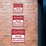 Square Plus Caution You Are Now Entering The Man Cave Wall or Door Sign | Easy Installation | Funny Home Decor for Garage Bar Workshops
