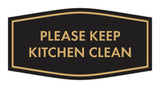Signs ByLITA Fancy Please Keep Kitchen Clean Sign - Kitchen Signs | Durable Material | Cleaning Reminder | Easy Installation Wall or Door Sign