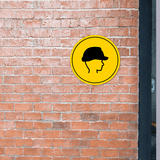 Circle Plus Safety Helmet Wall or Door Sign | Easy Installation | Health & Safety Signage