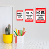 Portrait Round Plus La Administración No Es Responsable de los Artículos Perdidos o Robados Wall or Door Sign | Spanish Dressing Room Retailer Signage