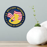 Circle Plus U.S. Military Veterans: Home of Heroes Door or Wall Sign Honor Veterans with Military Signs | US Pride | Veteran Gratitude and Discount Signs