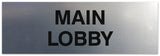 Signs ByLITA Basic Main Lobby Sign - Laser-Engraved Lettering | Durable ABS Plastic | Vibrant Colors | Powerful Foam Tape