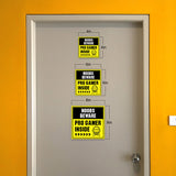 Square Plus Noobs Beware: Pro Gamer Inside Wall or Door Sign | Easy Installation | Gaming Room Signage