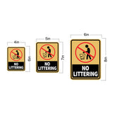 Portrait Round Plus No Littering Wall or Door Sign | Warning Signage