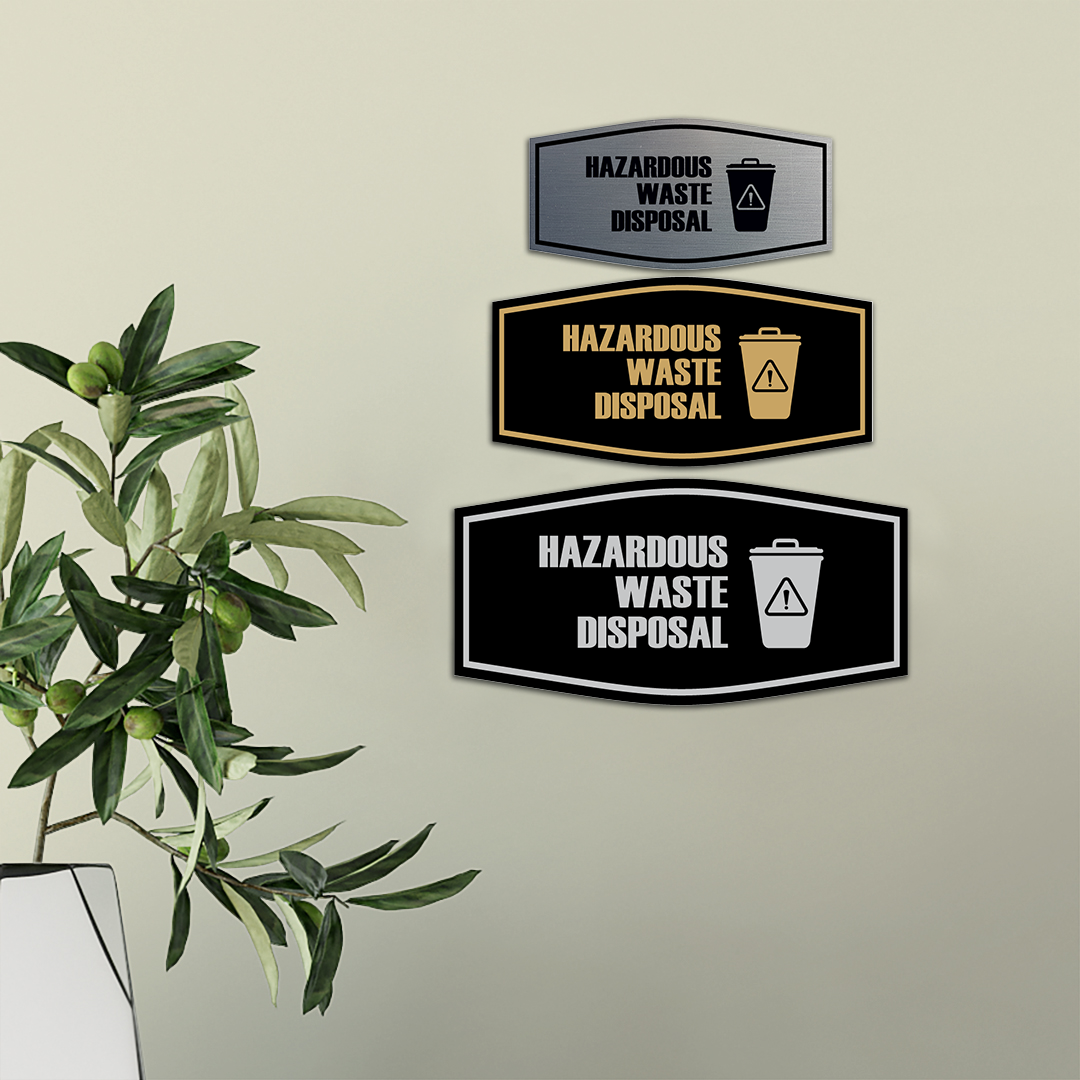Fancy Hazardous Waste Disposal Wall or Door Sign