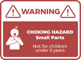 Classic Framed Plus Warning Choking Hazard Small Parts Not For Children Under 5 Years Wall or Door Sign | Children Safety Signs