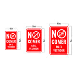 Portrait Round Plus No comer en el vestidor Wall or Door Sign | Spanish Dressing Room Retailer Signage