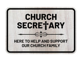 Classic Framed Plus Church Secretary – Here To Help and Support Our Church Family Door or Wall Sign | Church and Place of Worship Signs