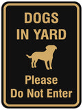 Signs ByLITA Portrait Round Dogs in yard please do not enter Sign - Laser-Engraved Lettering | Durable ABS Plastic | Vibrant Colors | Powerful Foam Tape