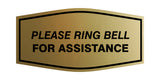 Fancy Please Ring Bell for Assistance Wall or Door Sign