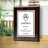 Wrestling Customizable Wooden Award Plaque | Easel Mount Option | Achievement and Recognition Personalizable Plaques