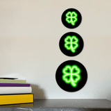 Circle Plus Clover Neon Graphic Style Wall or Door Sign | Live Streamer Gaming Themed Decoration