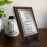 Middle Finger Novelty Funny Customizable Award Plaque | Funny Parody Achievement Personalizable Plaques