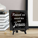 Religious Home Decor 5"x 5" Square Table Sign With Acrylic Easel