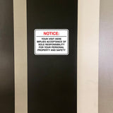 Classic Framed Plus Notice: Your visit here implies acceptance of sole responsibility for your personal property and safety Wall or Door Sign | Easy Installation | Disclaimer Waiver Notice