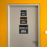 Signs ByLITA Square Emergency Exit Door or Wall Sign | Spanish Bilingual Business and Office Signs