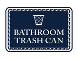 Signs ByLITA Classic Framed Bathroom Trash Can Vintage Bathroom Wall or Door Sign