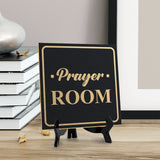 Prayer Room 5"x 5" Square Table Sign With Acrylic Easel | Religious Décor