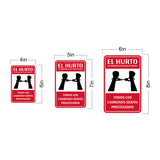 Portrait Round Plus El hurto En Tiendas Es Un Delito Penal Todos los Ladrones Serán Procesados Wall or Door Sign | Spanish Shoplifting Retailer Signage