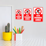 Portrait Round Plus Esta Prohibido Correr Wall or Door Sign | Spanish Dressing Room Retailer Signage