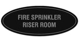 Signs ByLITA Oval FIRE SPRINKLER RISER ROOM Sign - Laser-Engraved Lettering | Durable ABS Plastic | Vibrant Colors | Powerful Foam Tape