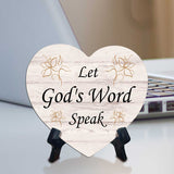 Reflective Religious Quote Signs Heart Table Sign with Acrylic Stand (6x5")