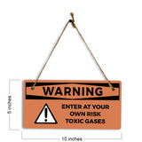 Warning Enter At Your Own Risk Toxic Gases 5" x 10" Hanging Wall or Door Sign | Safety Signs