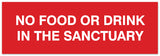 Signs ByLITA Basic No Food or Drink in the sanctuary Sign - Laser-Engraved Lettering | Durable ABS Plastic | Vibrant Colors | Powerful Foam Tape