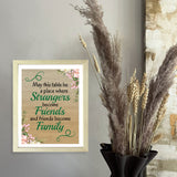 Designs ByLITA May This Table Be A Place Where Strangers Become Friends And Friends Become Family, Framed Wall Art Print | Religious Church & Home Decor