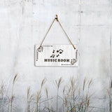 Music Room 5x10 Hanging Plus Wall or Door Sign | Religious Rustic Wood Sign