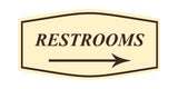 Fancy Restrooms Right Arrow Wall or Door Sign