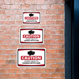 Classic Framed Plus Caution Sharp Objects Handle with Care Door or Wall Sign | Workplace Health and Safety Warning Signage