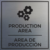 Signs ByLITA Square Production Area Door or Wall Sign | Spanish Bilingual Warehouse and Factory Sign
