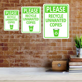 Portrait Round Plus Please Recycle Unwanted Copies Door or Wall Sign | Office Housekeeping Signage