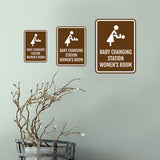 Portrait Round Plus Baby Changing Station Women's Room Wall or Door Sign | General Public Signage