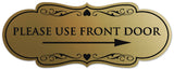 Signs ByLITA Designer Please Use Front Door Right Arrow Sign - Easy Installation | Durable Wall or Door Sign