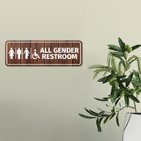 Standard Plus All Gender Restroom Wall or Door Sign Easy Installation | Business & Public Bathroom Signs