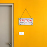 Caution: Slippery When Wet 5x10 Hanging Plus Wall or Door Sign | Home & Office Decor