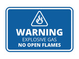 Signs ByLITA Classic Framed Warning: Explosive Gas - No Open Flames Door or Wall Sign Easy Installation | Health And Safety | Building And Warning Signs