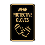 Signs ByLITA Portrait Round Wear Protective Gloves Wall or Door Sign