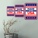 Portrait Round Plus Made In The USA Door or Wall Sign | Easy Installation | Patriotic Stars and Stripes USA Pride Sign