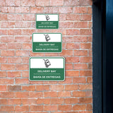 Classic Framed Plus Delivery Bay Wall or Door Sign | Bilingual Spanish and English Workplace Warehouse Signage