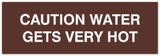 Signs ByLITA Basic Caution Water Gets Very Hot Sign - Laser-Engraved Lettering | Durable ABS Plastic | Vibrant Colors | Powerful Foam Tape