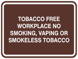 Signs ByLITA Classic Framed TOBACCO FREE WORKPLACE NO SMOKING, VAPING OR SMOKELESS TOBACCO Door or Wall Sign Durable ABS Plastic | Laser Engraved | Easy Installation | Elegant Design