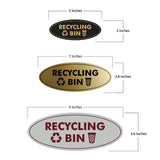 Signs ByLITA Oval Recycling bin Sign - Laser-Engraved Lettering | Durable ABS Plastic | Vibrant Colors | Powerful Foam Tape