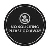 Circle No Soliciting Please Go Away Wall or Door Sign