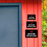 Classic Framed Plus Dog in Yard Keep Gate Closed Wall or Door Sign | Home Security Signage