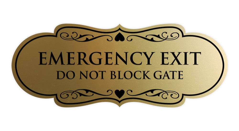 Signs ByLITA Designer Emergency Exit Do Not Block Gate Wall or Door Sign
