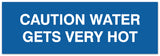 Signs ByLITA Basic Caution Water Gets Very Hot Sign - Laser-Engraved Lettering | Durable ABS Plastic | Vibrant Colors | Powerful Foam Tape