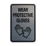 Signs ByLITA Portrait Round Wear Protective Gloves Wall or Door Sign